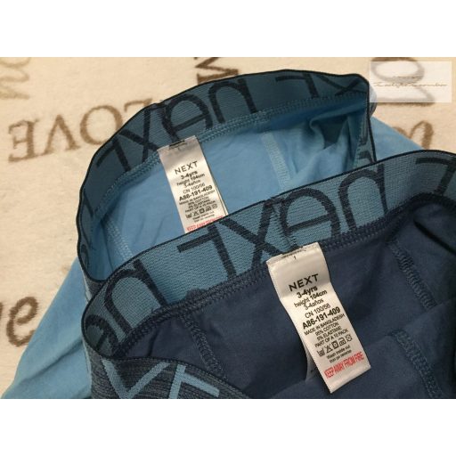 Next 3-4 év 104 cm kék, gumis derekú  pamut fiú boxeralsó szett 2 db- új, szettet bontottam
