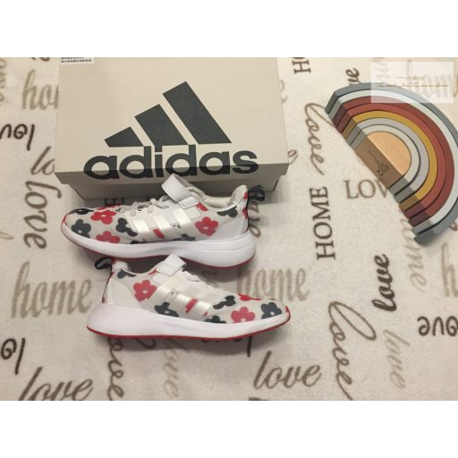 Adidas 35-s bth 21 cm kék - piros virágmintás lány cipő-újszerű,hibátlan