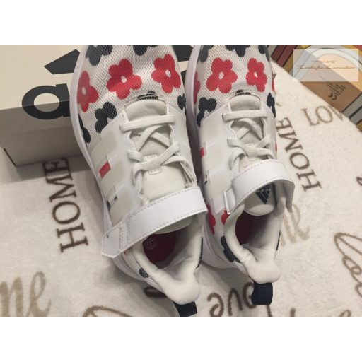 Adidas 35-s bth 21 cm kék - piros virágmintás lány cipő-újszerű,hibátlan