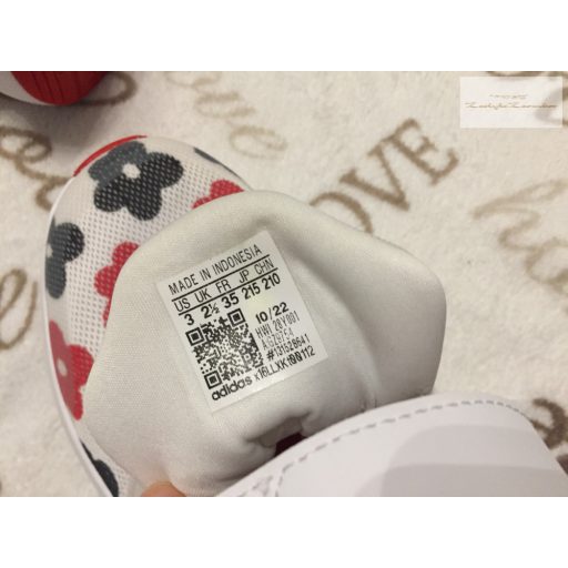 Adidas 35-s bth 21 cm kék - piros virágmintás lány cipő-újszerű,hibátlan