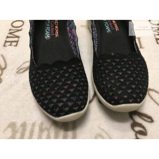 Skechers 36 bth 23 cm fekete színes apró mintás könnyű nyári lány cipő/ félcipő- újszerű,hibátlan