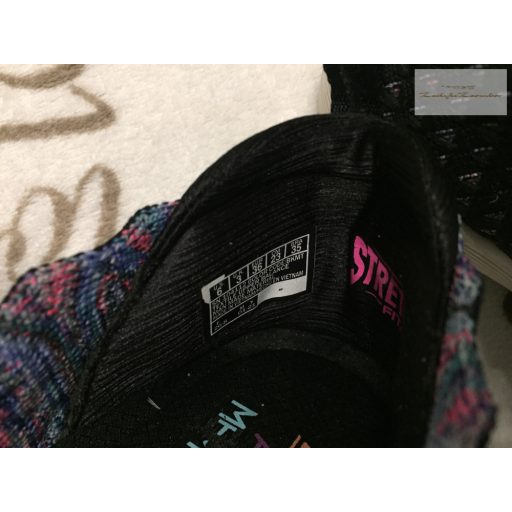 Skechers 36 bth 23 cm fekete színes apró mintás könnyű nyári lány cipő/ félcipő- újszerű,hibátlan