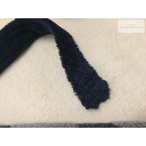 F§F 5-6 év 116 cm szürke , kék csillag mintás puha plüss fiú fürdőköntos- újszerű