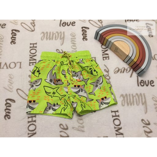 George 12  - 18 hó 86 cm zöld, cápa mintás fiú fürdőnadrág- újszerű,hibátlan