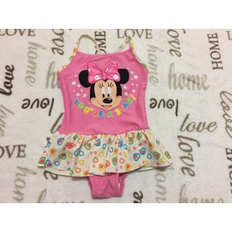   Disney 18- 24 hó 92 cm rózsaszín alapon Minnie mintás fodros lány fürdőruha - újszerű