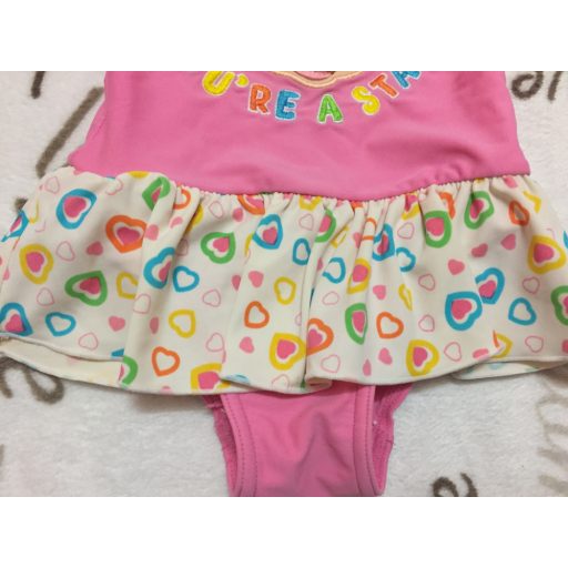 Disney 18- 24 hó 92 cm rózsaszín alapon Minnie mintás fodros lány fürdőruha - újszerű