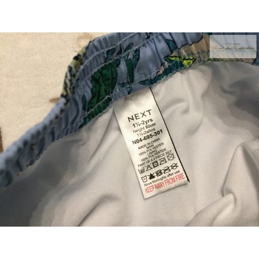 Next 18-24 hó 92 cm világoskék, tengeri állatok mintás fiú fürdőnadrág -újszerű,hibátlan