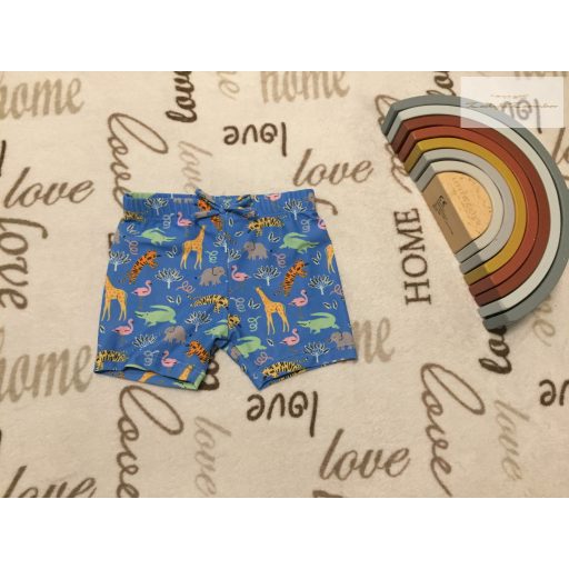 John Lewis 12-18 hó 80-86 cm világoskék, színes állat mintás fiú fürdőnadrág - újszerű,hibátlan