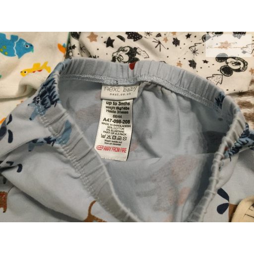 Next, H§M  0-3 hó 56-62 cm 3 rugi, 3 body, 3 nadrág -  pamut fiú ruha csomag 9 db újszerű,hibátlan
