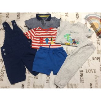   George, Mothercare 2 - 4 év   92 - 104  cm 6 db fiú tavaszi - nyári ruhacsomag - újszerű,