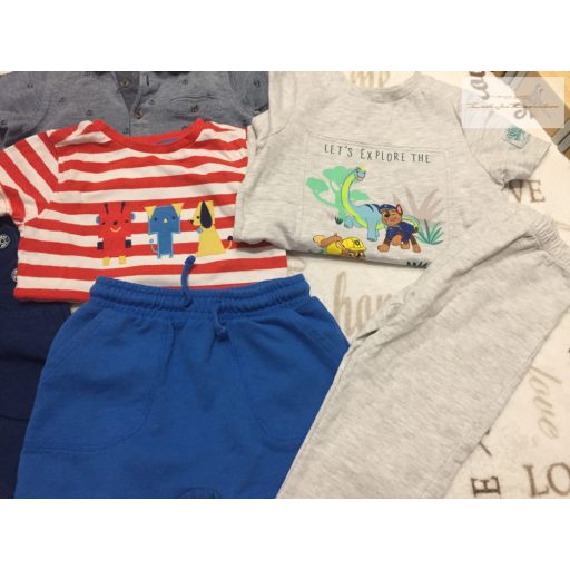 George, Mothercare 2 - 4 év   92 - 104  cm 6 db fiú tavaszi - nyári ruhacsomag - újszerű,