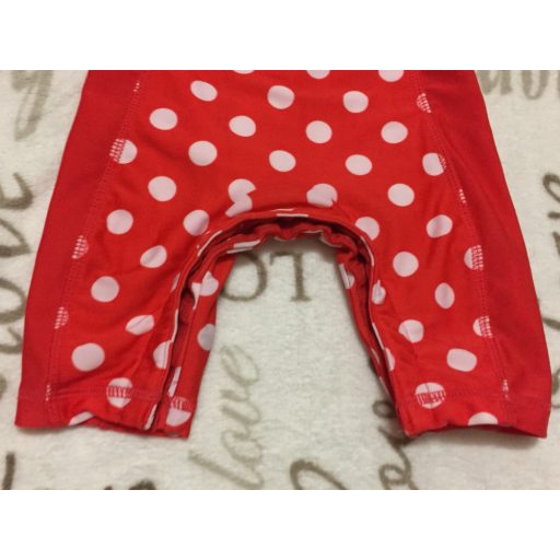 Minnie M. at Mothercare 6 -9  hó  9 kg piros fehér pöttyös Minnie mintás lány UV fürdőruha / úszódressz - újszerű,hibátlan
