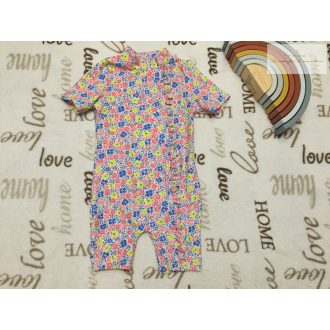   Mothercare 18-24 hó 86-92 cm  pici fodros, színes virágmintás  lány UV ruha / úszódressz-újszerű,hibátlan