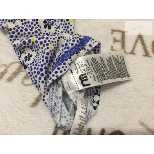 Mothercare 18-24 hó 86-92 cm kék, fehér virágmintás-fodros  lány UV ruha/ úszódressz-újszerű,hibátlan