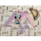 Disney Mickey 3-4 év 98-104 cm színes csíkos, fodros, Minnie  mintás lány UV ruha/ úszódressz - újszerű,hibátlan