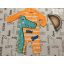 Matalan 3-4 év 98-104 cm narancssárga csíkos, krokodil mintás fiú UV ruha/ úszódressz - újszerű,hibátlan