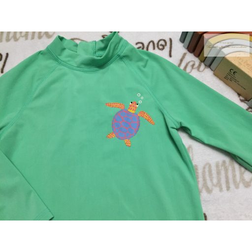 M§S 5-6 év 116 cm zöld, teknős mintás fiú UV felső.- újszerű,hibátlan