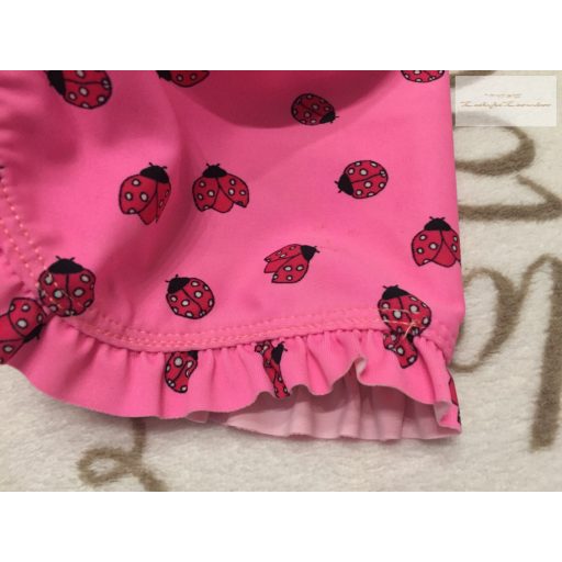 Primark 12- 18 hó 80 -86 cm rózsaszín, katica mintás lány UV sapka - újszerű,hibátlan