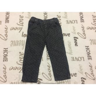   Mothercare 12 -18 hó 80-86 cm sötét szürke szövet anyagú apró fehér mintás elegáns -alkalmi fiú nadrág - újszerű 