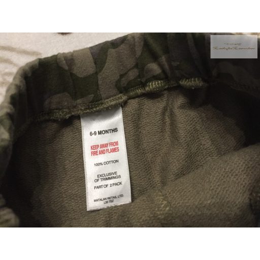 Matalan 6-9 hó 68-74 cm terepmintás elöl zsebes  pamut fiú nadrág- újszerű,hibátlan