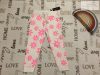 Dunnes 3-4 év 104 cm nagy rózsaszín virágmintás puha pamut lány nadrág- új, címkés