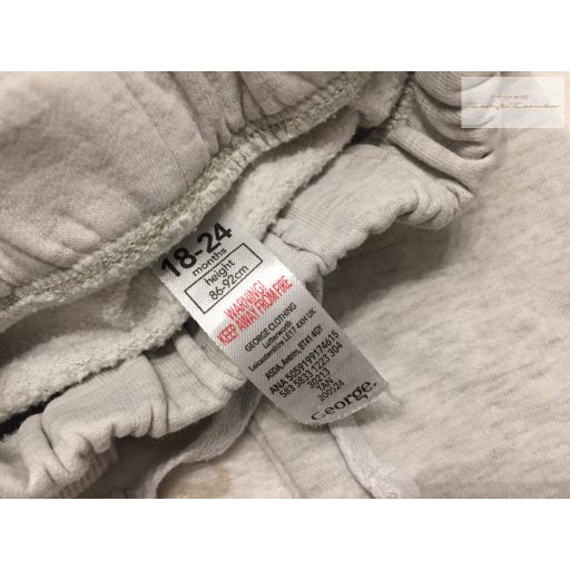 George 18  - 24 hó  86 - 92 cm  szürke pamut fiú nadrág - újszerű,hibátlan