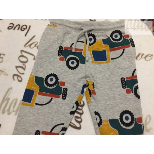 Matalan 2-3 év 92 -98 cm szürke, jármű mintás pamut fiú nadrág/ jogger- újszerű,hibátlan
