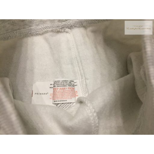 Primark 8-9 év 128-134 cm világos szürke puha pamut fiú nadrág/ jogger - új, címkés