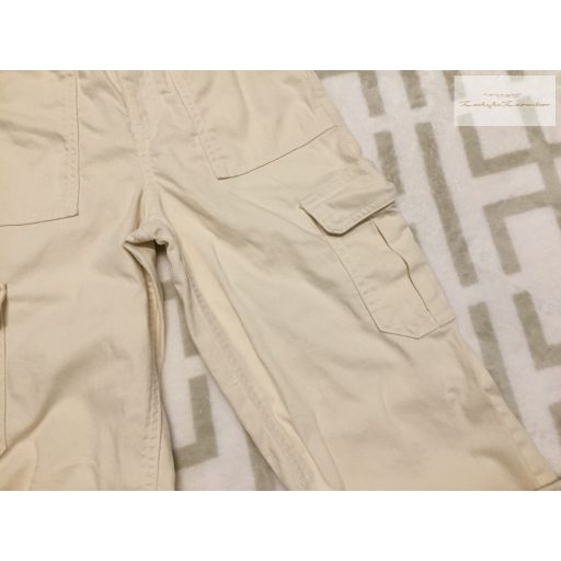 H§M 8-9 év 134 cm bézs, oldalt zsebes, paperbag derekú vékonyabb farmer lány  nadrág újszerű,hibátlan