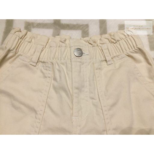 H§M 8-9 év 134 cm bézs, oldalt zsebes, paperbag derekú vékonyabb farmer lány  nadrág újszerű,hibátlan