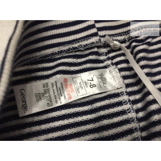 George 7-8 év 122-128 cm kék csíkos vékony pamut fiú nadrág-  újszerű, hibátlan