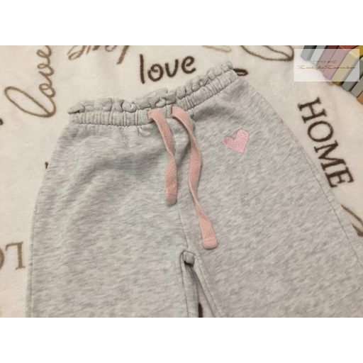 Matalan 3-4 év 98-104 cm szürke, rózsaszín szív mintás pamut lány nadrág-újszerű,hibátlan