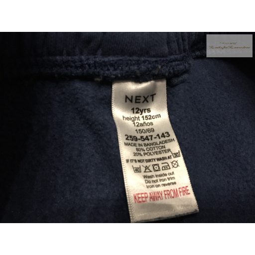 Next 12 év 152 cm skinny, kék, puha pamut fiú nadrág/ jogger-  újszerű,hibátlan