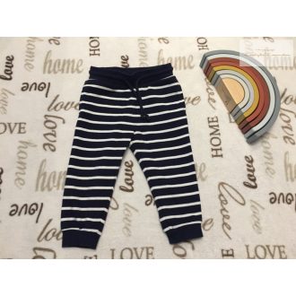   Matalan 12 - 18  hó 80 - 86  cm kék-fehér csíkos puha pamut fiú nadrág/ jogger újszerű,hibátlan