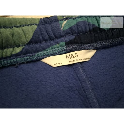 M§S 6-7 év 122 cm versenyautó mintás puha pamut fiú nadrág/ jogger-  új, szettet bontottam