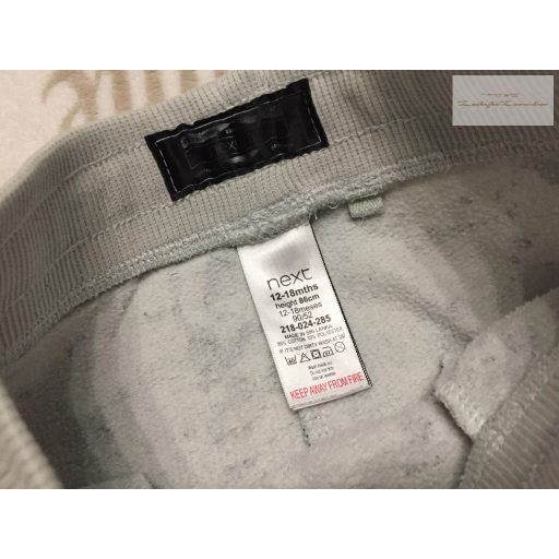 Next 12-18 hó 80-86 cm zöld fröcskölt mintás pamut fiú nadrág / jogger- újszerű, hibátlan