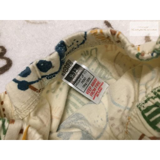 Dunnes 9-12 hó 74-80 cm színes állat mintás vékony pamut fiú nadrág újszerű,hibátlan