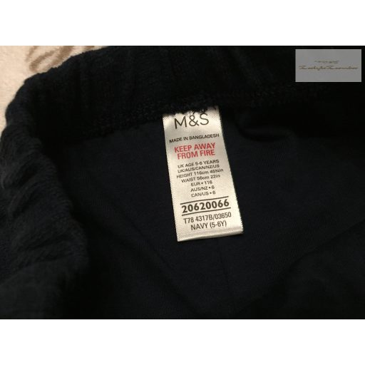 M§S 5-6 év 116 cm sötétkék, duplapamut fiú nadrág .- újszerű,hibátlan
