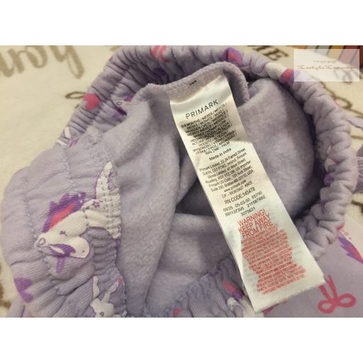 Primark 6-9 hó 74 cm lila, unikornis  mintás pamut lány nadrág- újszerű,hibátlan