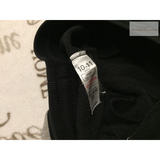 George 10-11 év 140-146 cm fekete- szürke, zsebein cipzáros pamut fiú jogger - újszerű,hibátlan