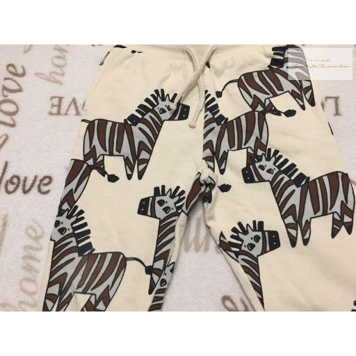 Next 2-3 év 98 cm bézs. zebra mintás pamut fiú nadrág/ jogger-új, csak lecímkézve