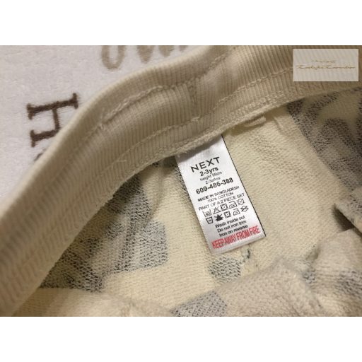 Next 2-3 év 98 cm bézs. zebra mintás pamut fiú nadrág/ jogger-új, csak lecímkézve