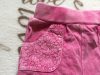 TU up to 3 month 56  - 62 cm rózsaszín pamut lány nadrág zsebein hímzett vert virágminta