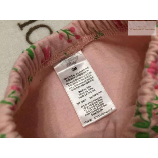 Sterling baby 3 hó 62 cm rózsaszín, színes virágmintás puha pamut lány nadrág - újszerű,hibátlan