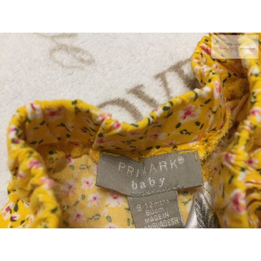 Primark 9-12 hó 74-80  cm sárga, virágmintás vékony pamut lány basa nadrág-újszerű, hibátlan