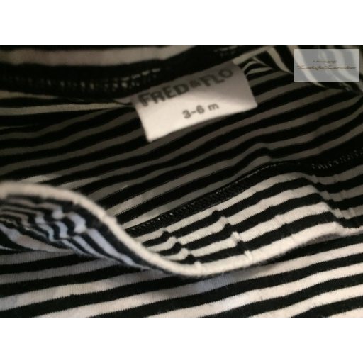 Fred§Flo 3-6 hó 68 cm kék csíkos, vékony pamut fiú legging/ nadrág újszerű,hibátlan