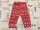 9-12 hó 90 cm piros alapon fenyőfás- kisautós hópihés vékony pamut nadrág-újszerű