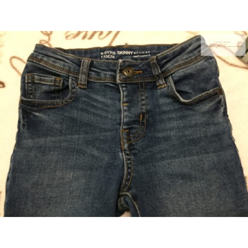 Denim 4-5  év 110 cm skinny, puha  pamutos farmer anyagú fiú nadrág- újszerű,hibátlan