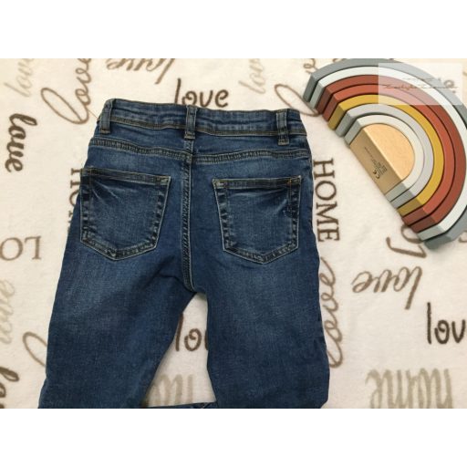 Denim 4-5  év 110 cm skinny, puha  pamutos farmer anyagú fiú nadrág- újszerű,hibátlan