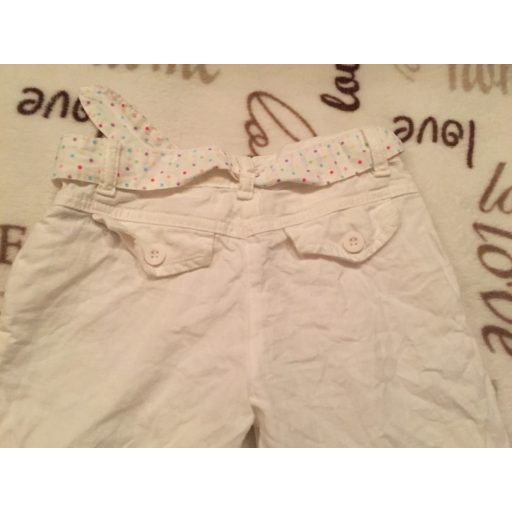 Mothercare 3-4 évesre való 98-104 cm fehér vékony lenvászon lány nadrág derekán megkötővel